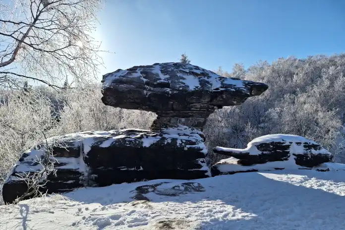 Tisa Rocks - Snowy landscape in Bohemian Switzerland