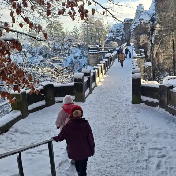 Bastei Bridge in winter