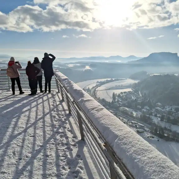 Winter Bastei Bridge - Elbe view